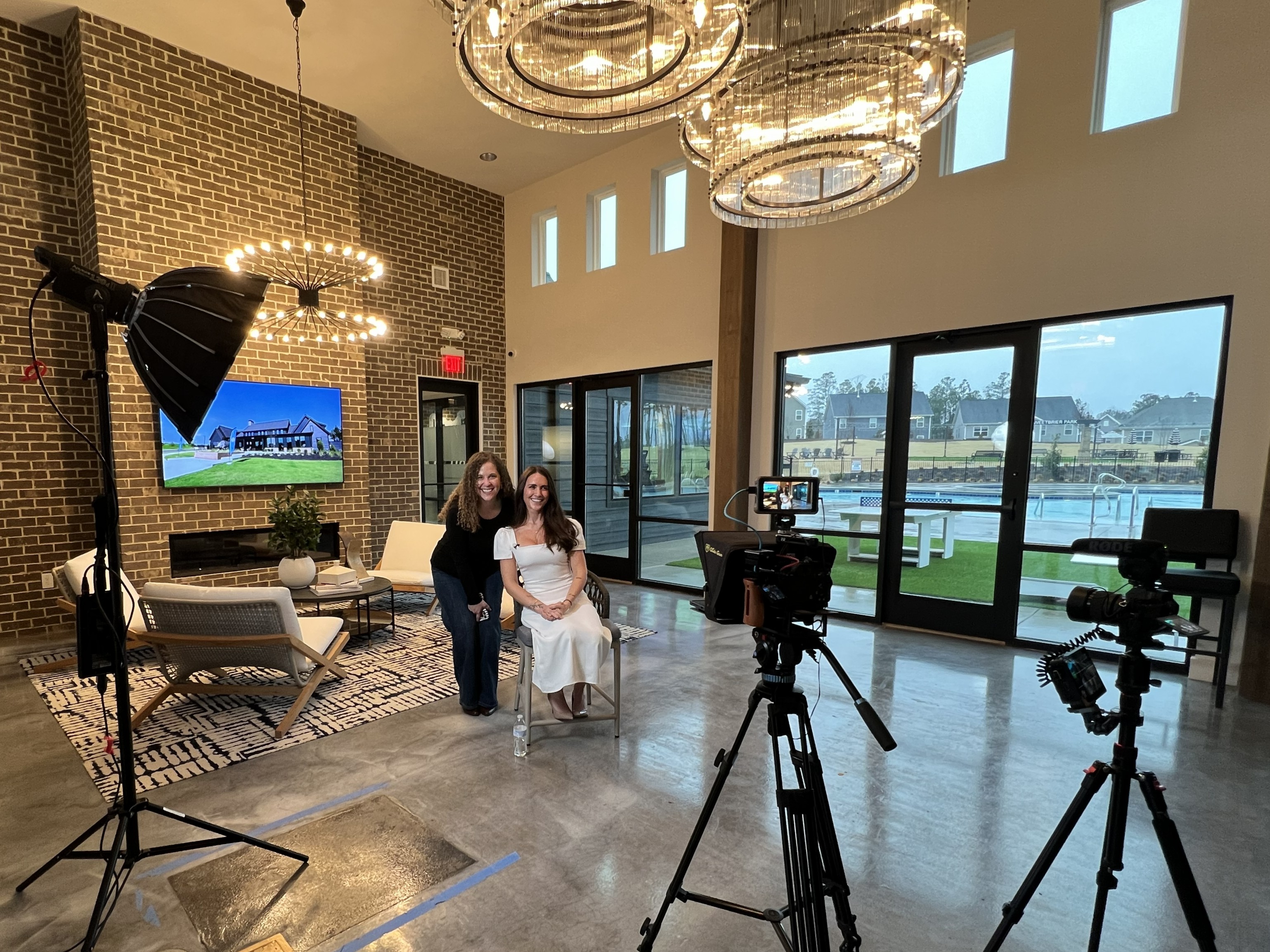 Professional interview set and lighting on a C3 Productions video shoot for a client