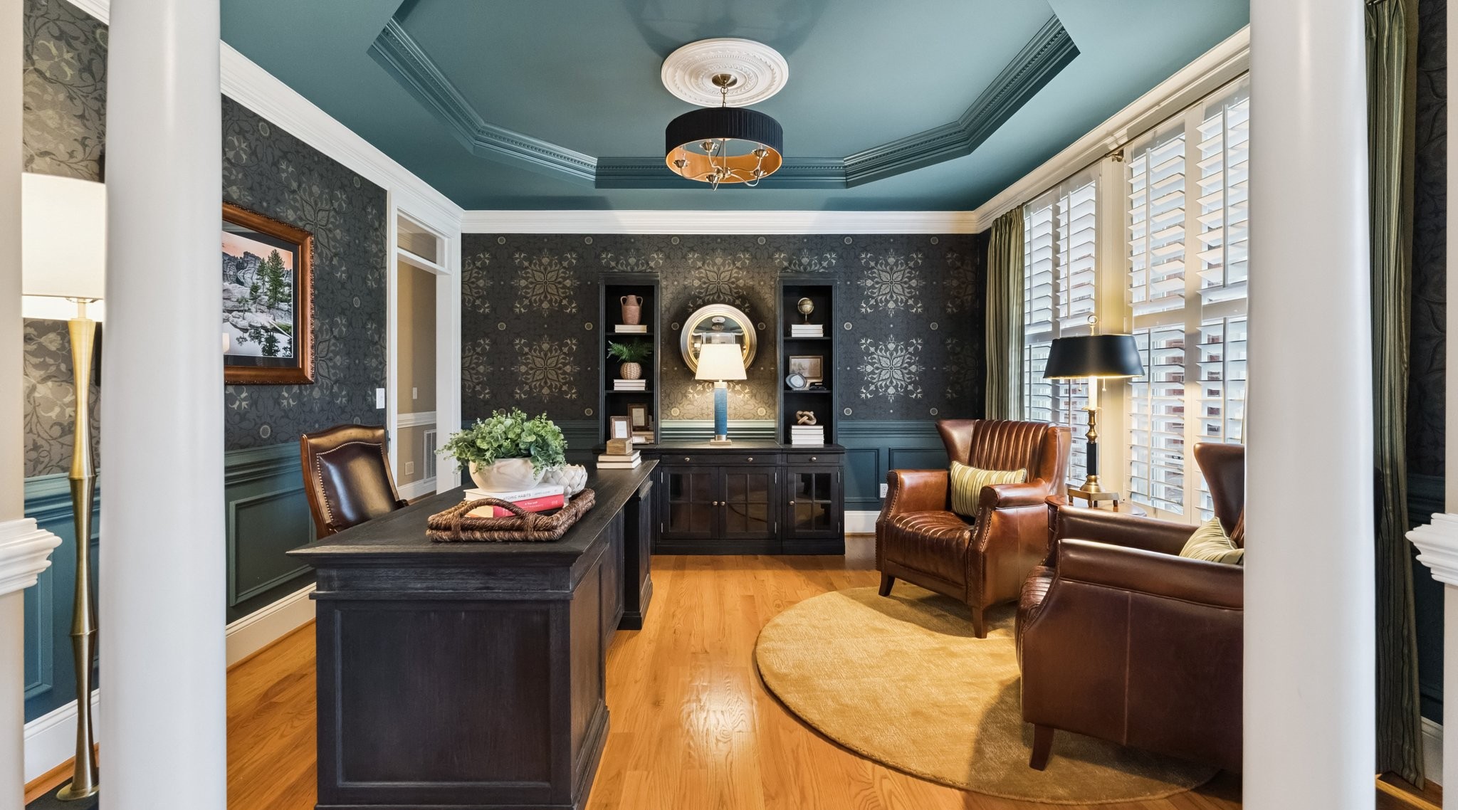 Real estate interior photography of a designer-styled living space in the Triangle, NC