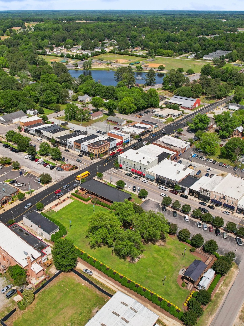 Aerial drone photography of a property and neighborhood in the Triangle, NC